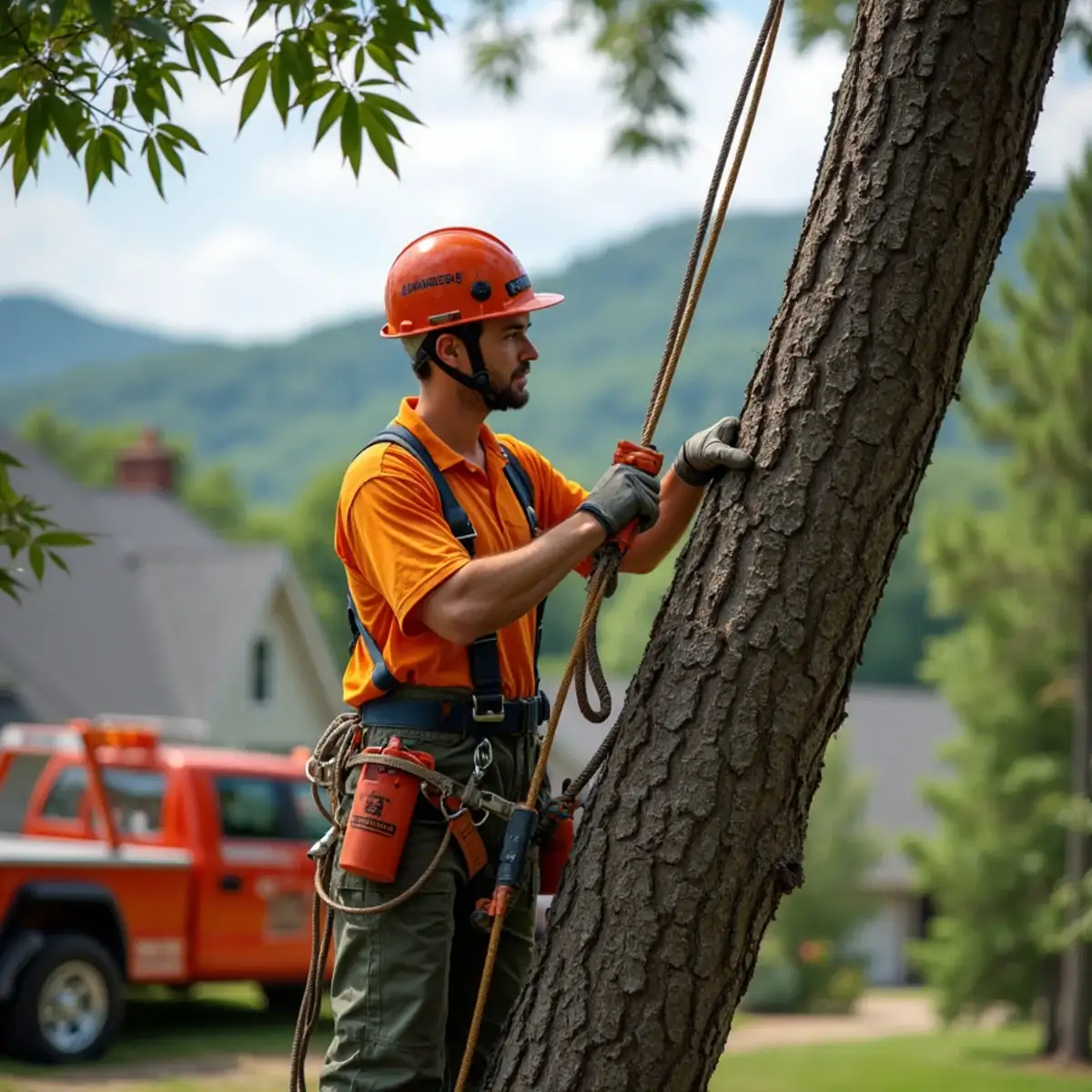 Commercial tree maintenance on an Upstate SC campus property