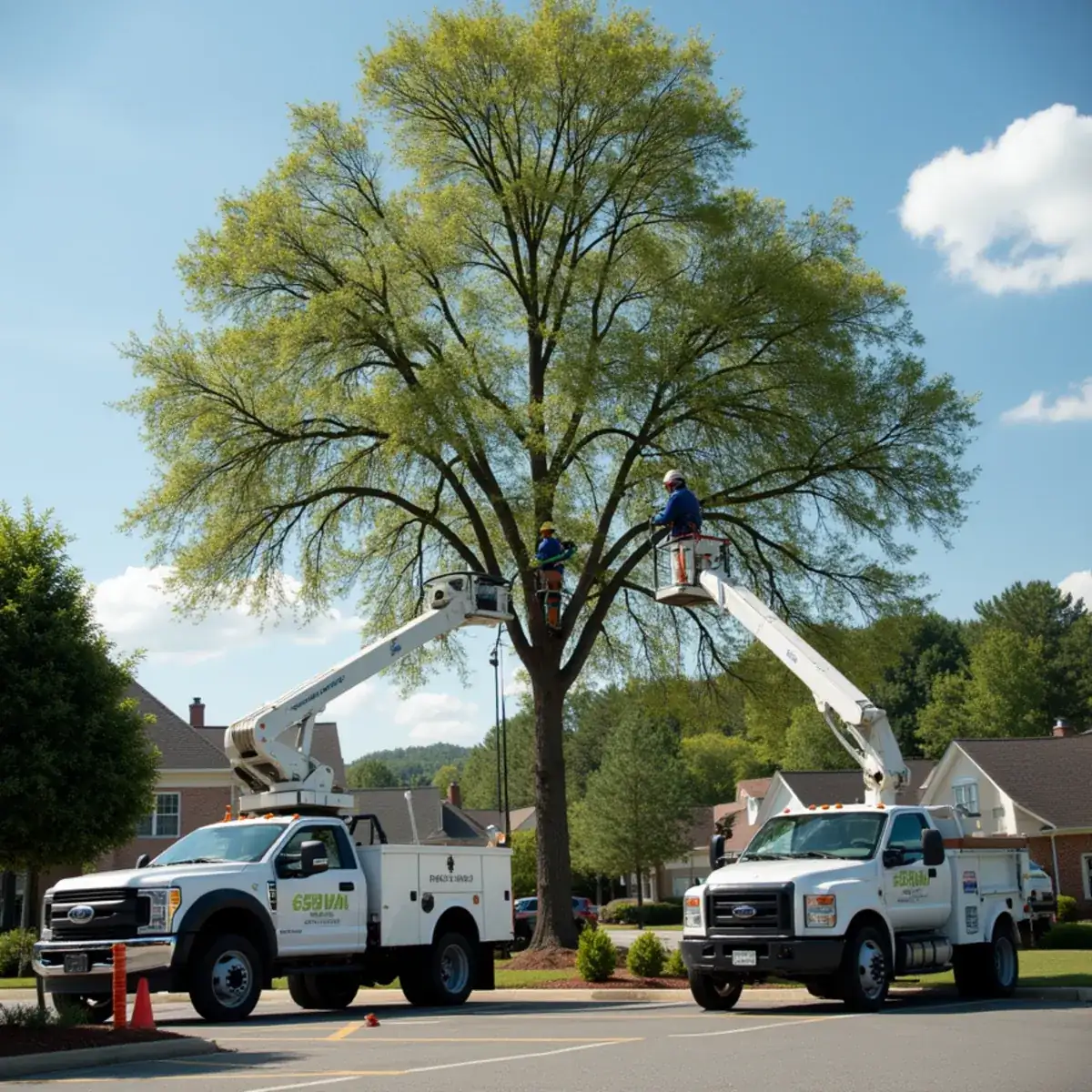 Rig Line crew performing commercial tree maintenance at an Upstate SC property