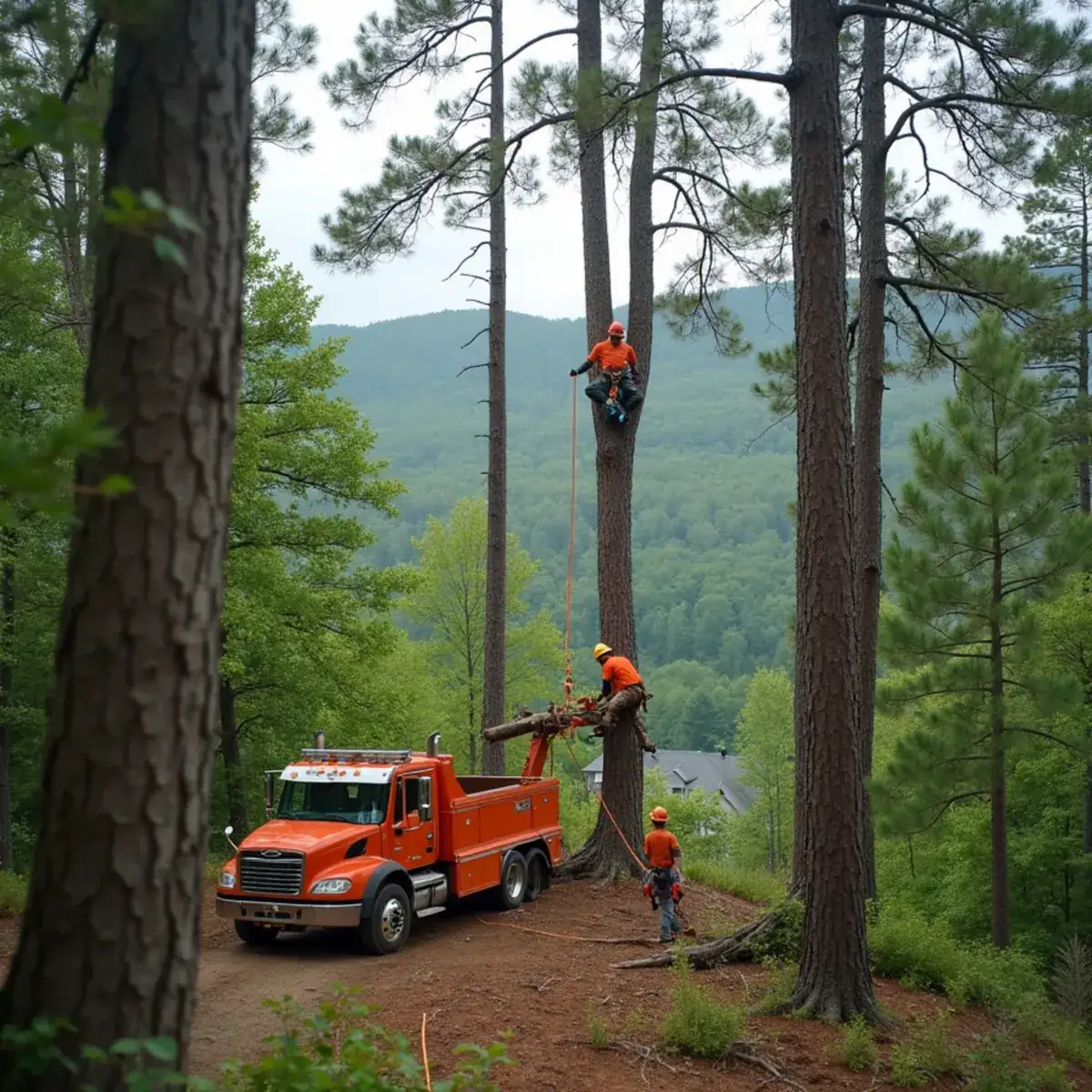 Removal of southern pine beetle killed pines in Westminster SC woods