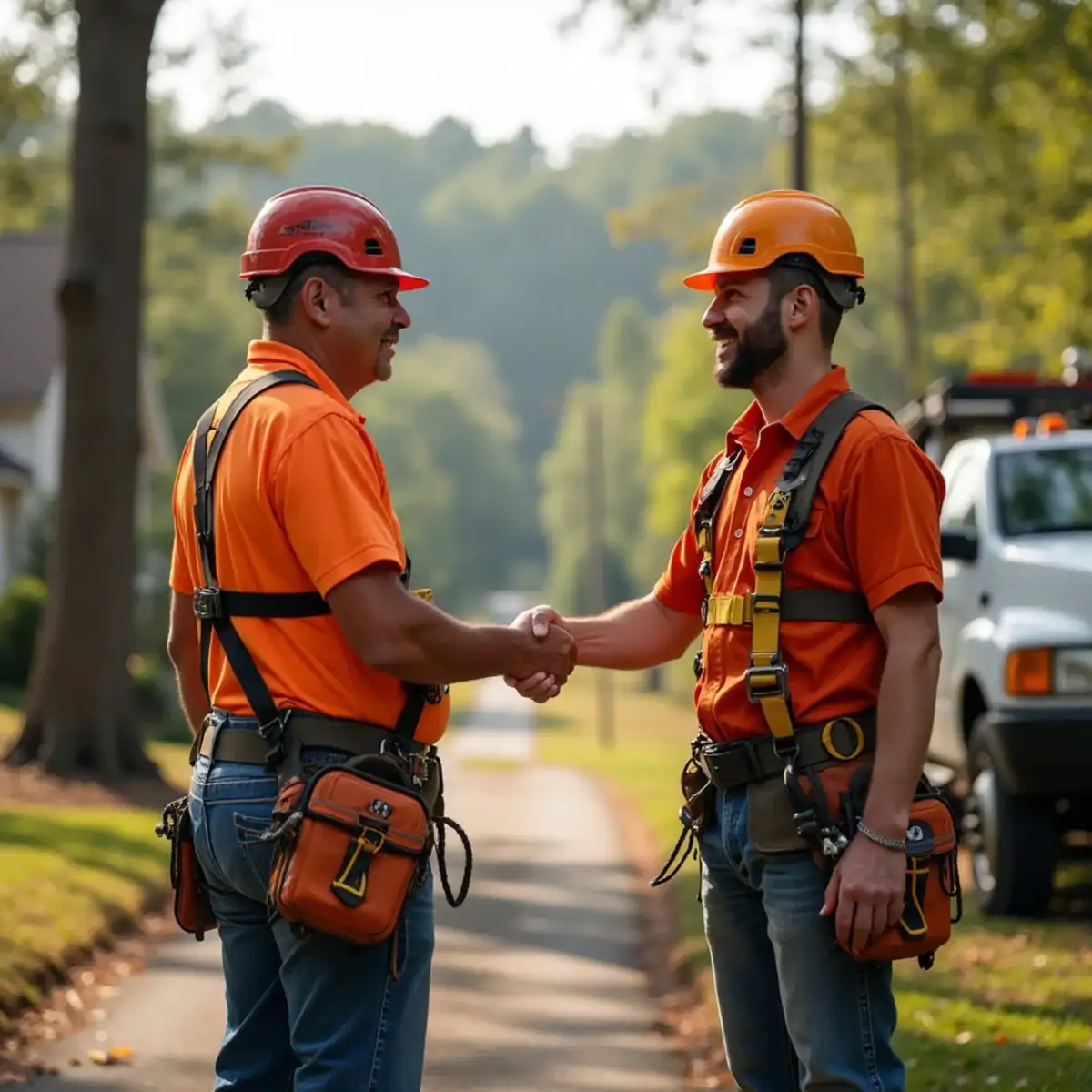 Satisfied Upstate SC homeowner with completed Rig Line tree work