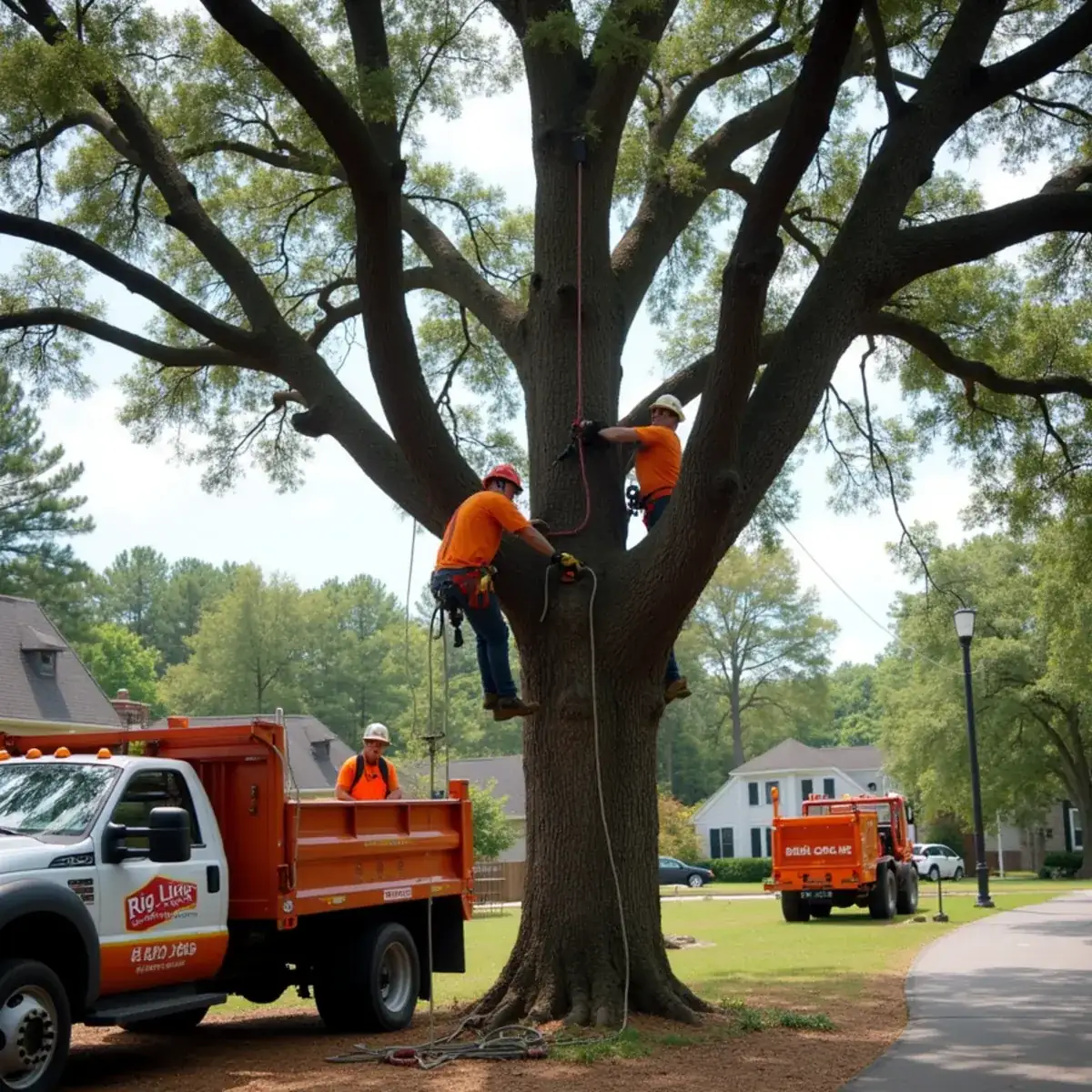 Rig Line Tree Service crew performing tree work in Aiken, SC