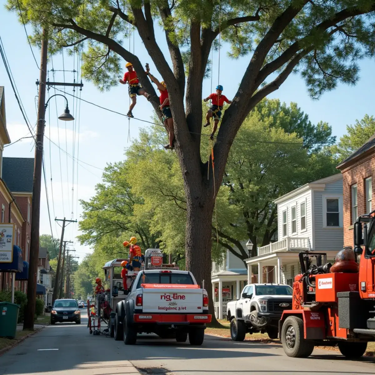 Rig Line Tree Service crew performing tree work in Anderson, SC