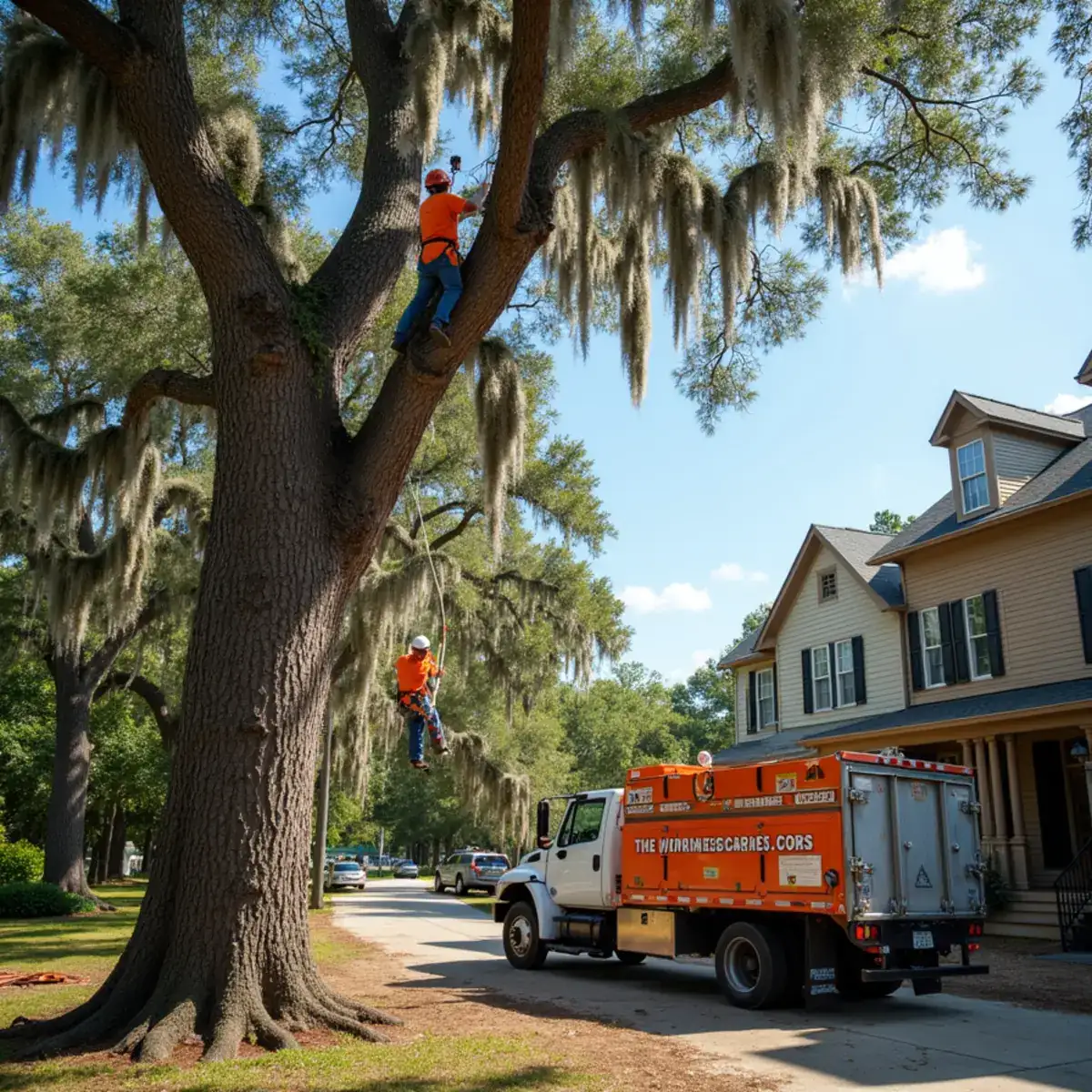 Rig Line Tree Service crew performing tree work in Beaufort, SC