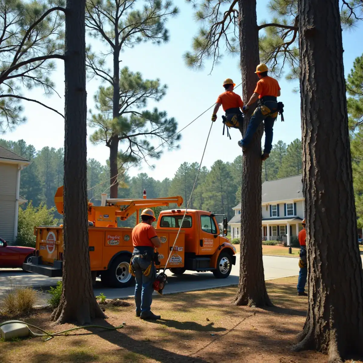 Rig Line Tree Service crew performing tree work in Boiling Springs, SC