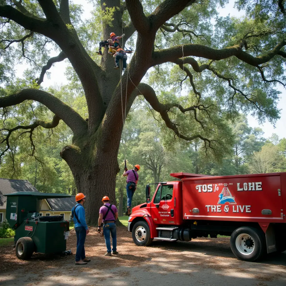 Rig Line Tree Service crew performing tree work in Charleston, SC