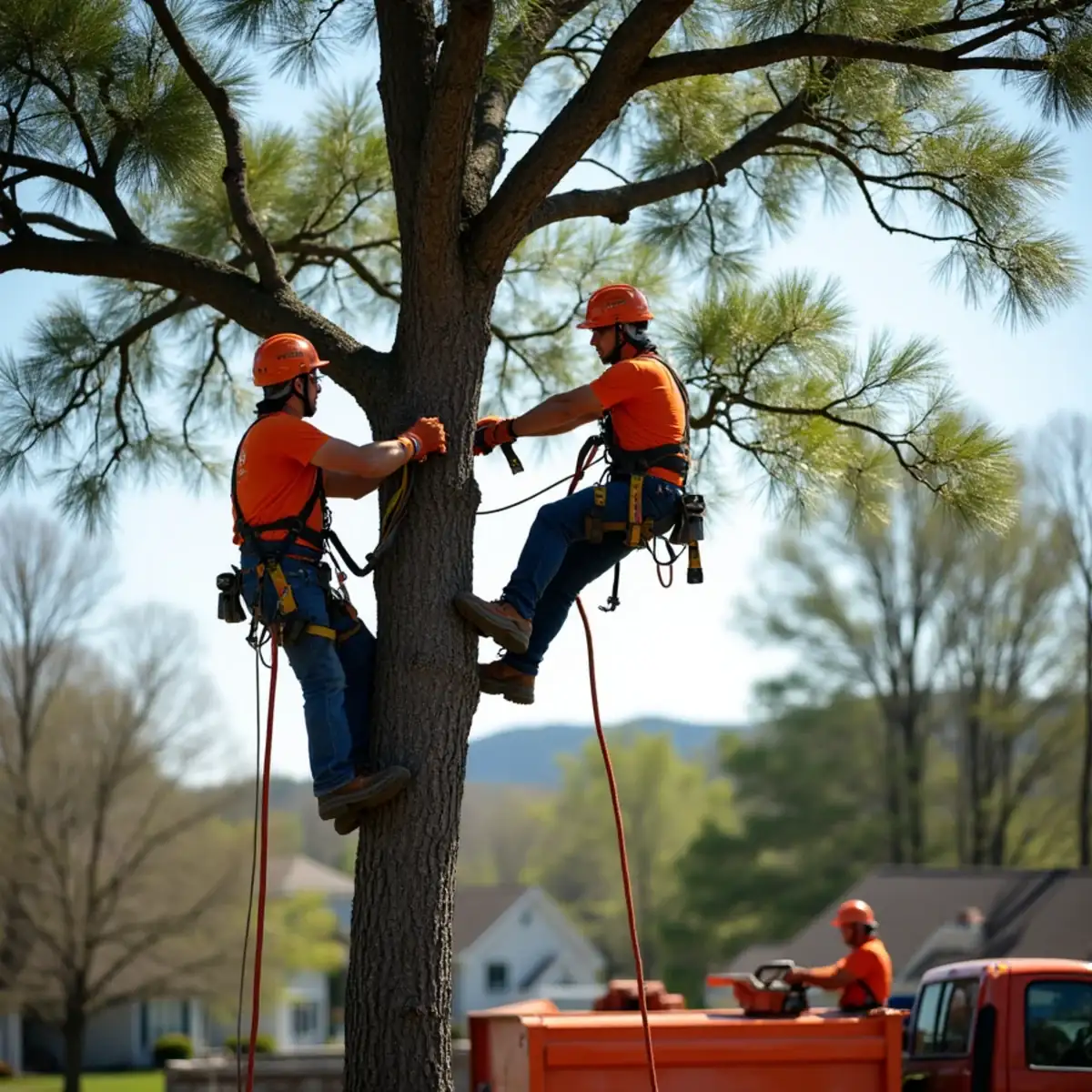 Rig Line Tree Service crew performing tree work in Clemson, SC