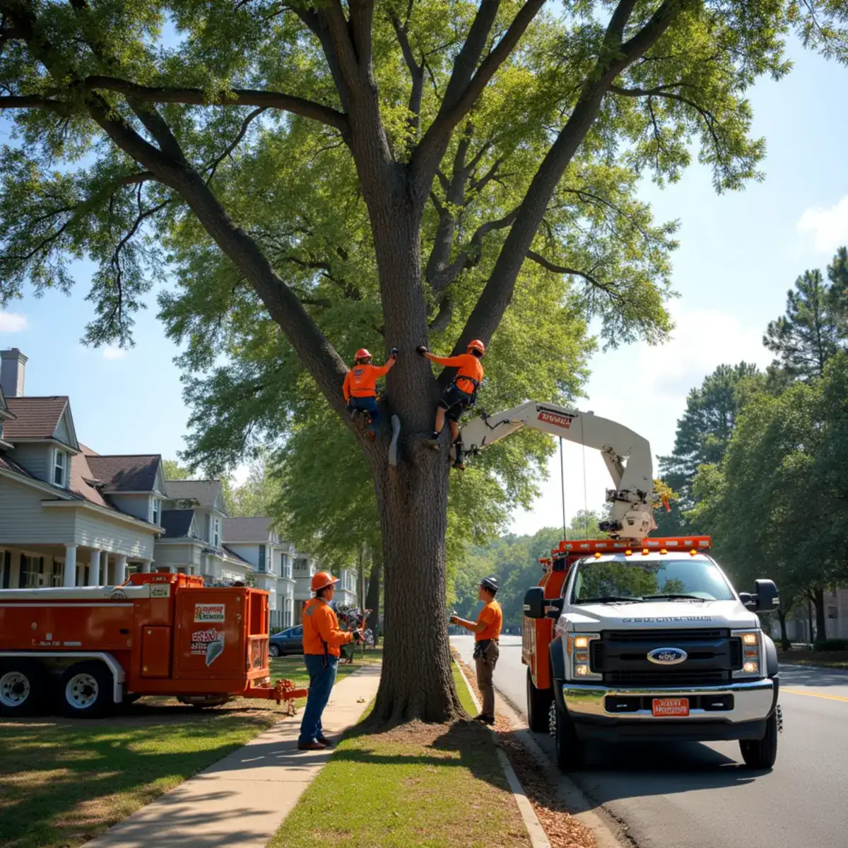 Rig Line Tree Service crew performing tree work in Clinton, SC