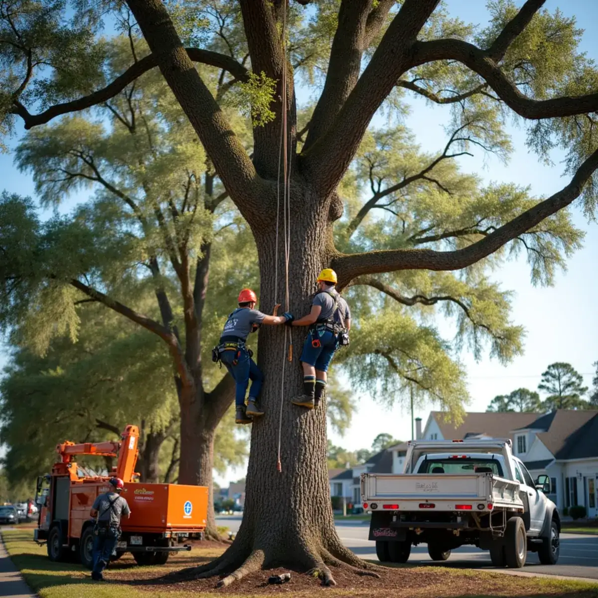 Rig Line Tree Service crew performing tree work in Conway, SC