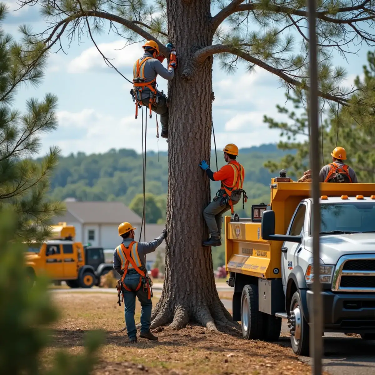 Rig Line Tree Service crew performing tree work in Easley, SC