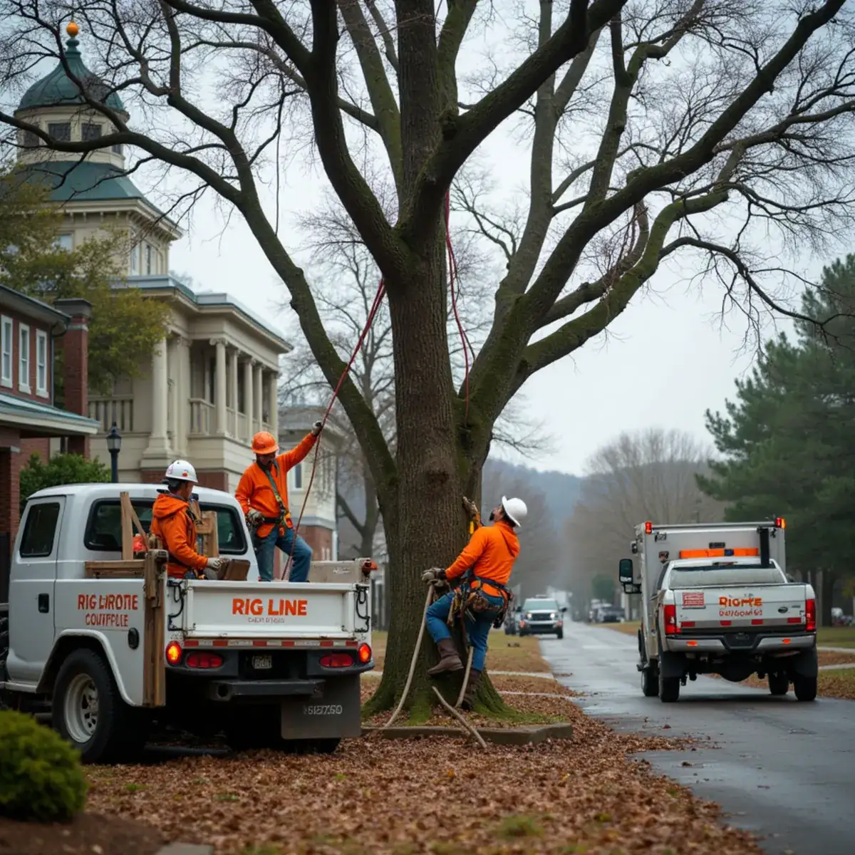 Rig Line Tree Service crew performing tree work in Laurens, SC