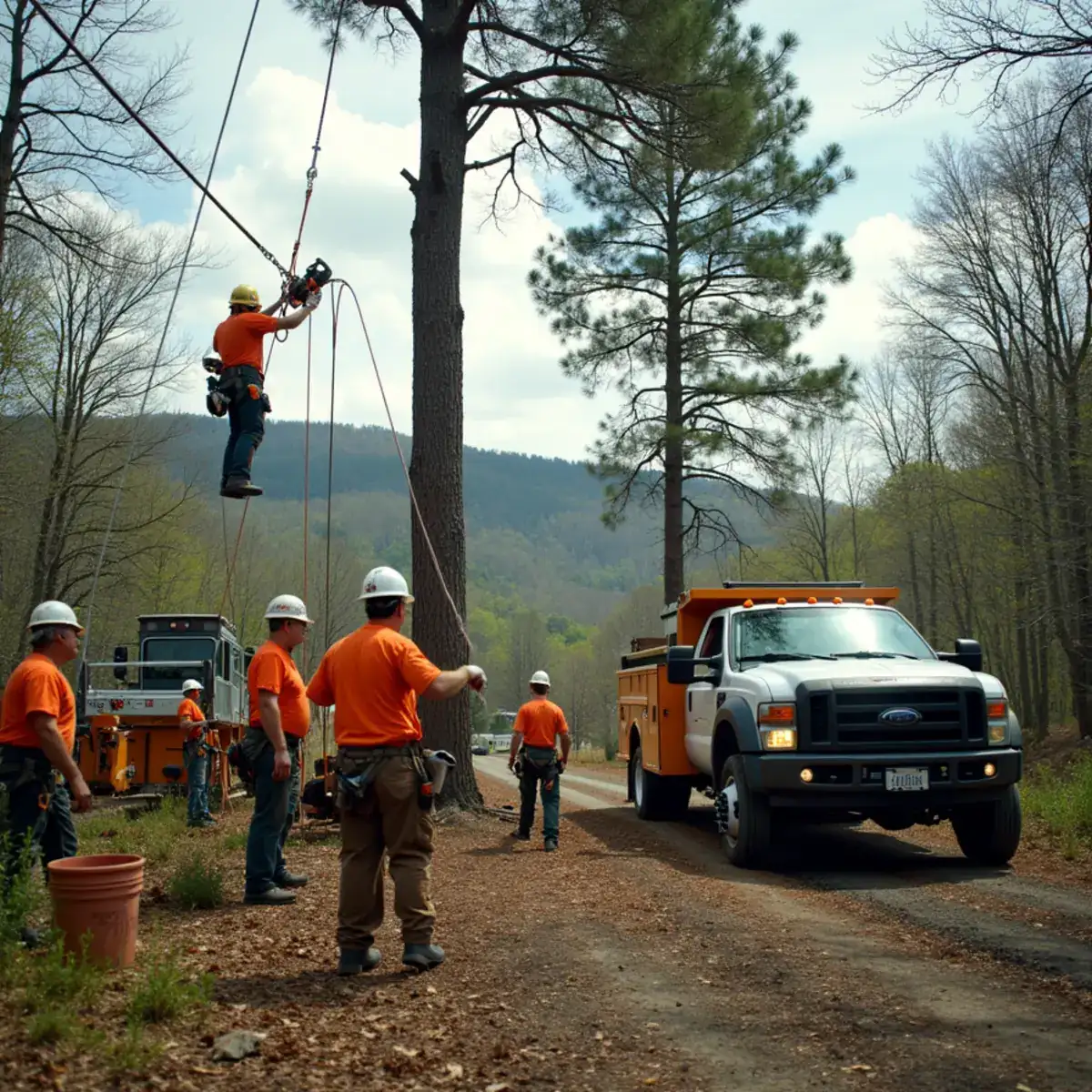 Rig Line Tree Service crew performing tree work in Liberty, SC