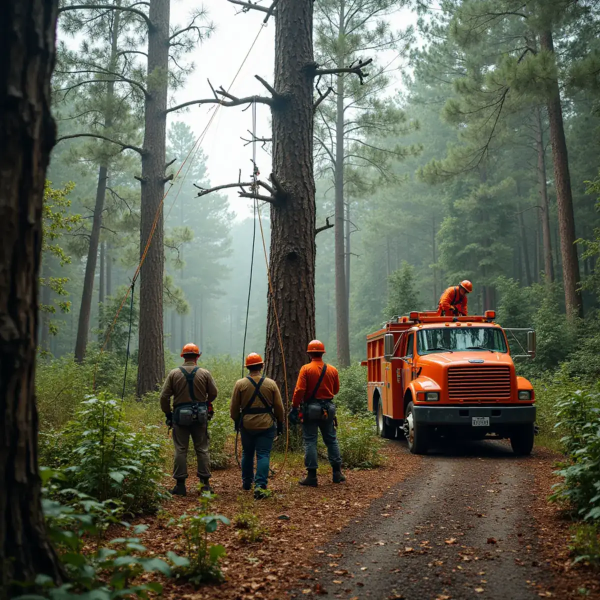 Rig Line Tree Service crew performing tree work in Long Creek, SC