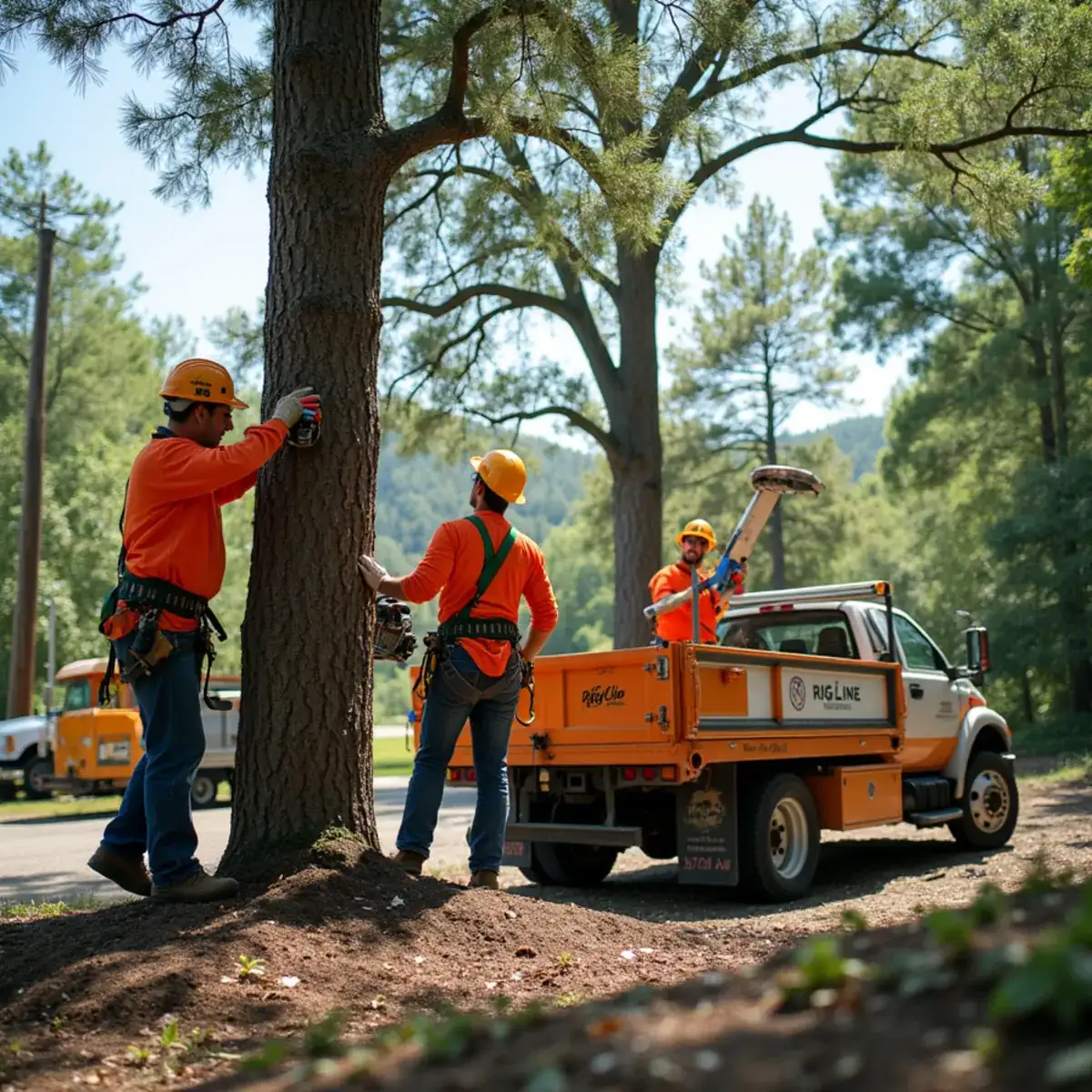 Rig Line Tree Service crew performing tree work in Lyman, SC
