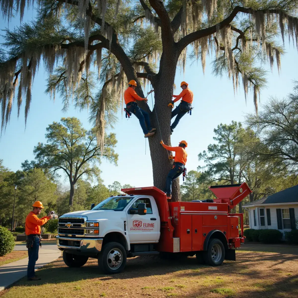 Rig Line Tree Service crew performing tree work in Mount Pleasant, SC
