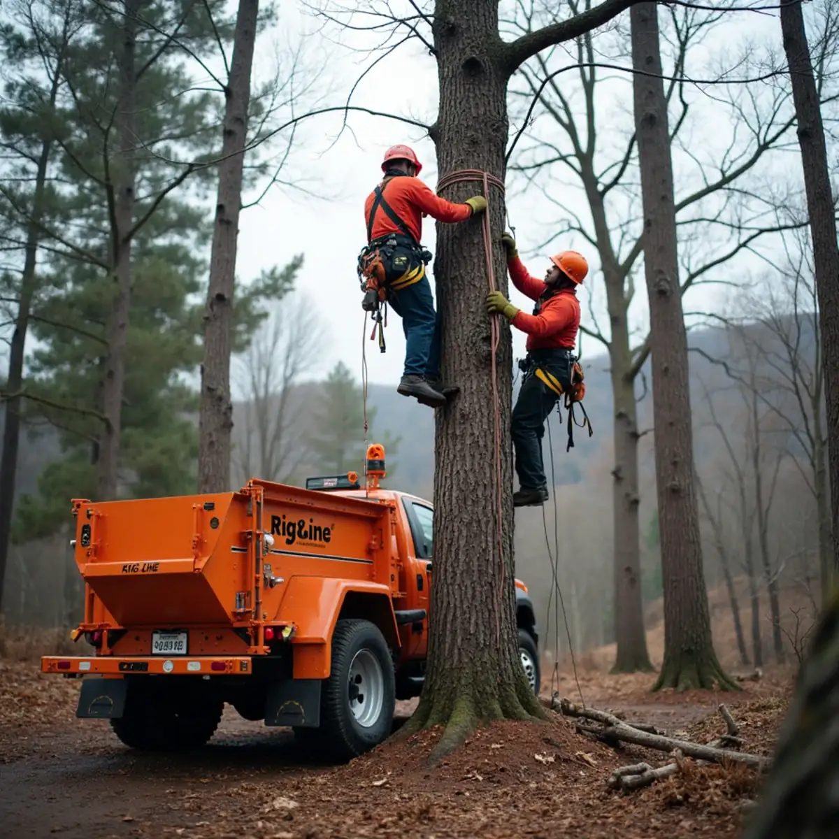 Rig Line Tree Service crew performing tree work in Mountain Rest, SC