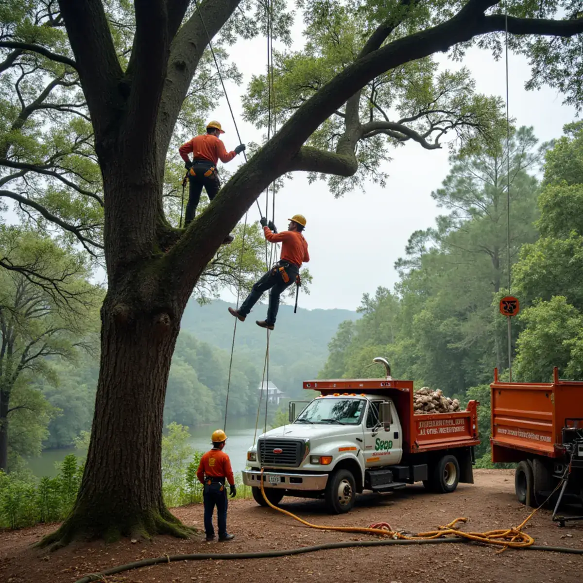 Rig Line Tree Service crew performing tree work in North Augusta, SC