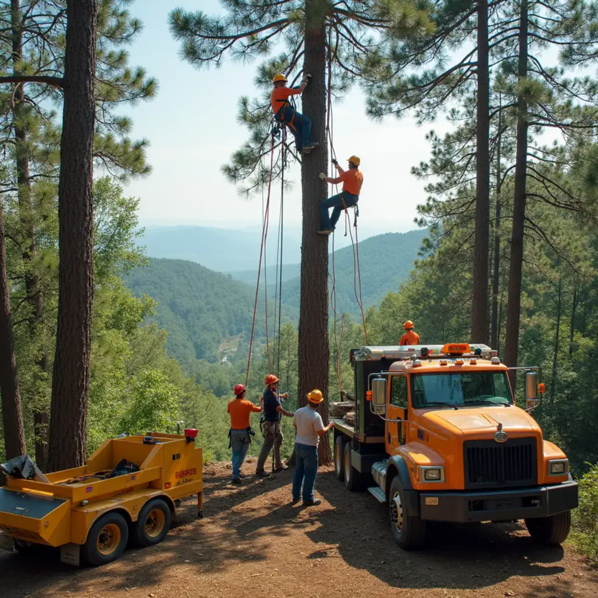 Rig Line Tree Service crew performing tree work in Oconee County, SC