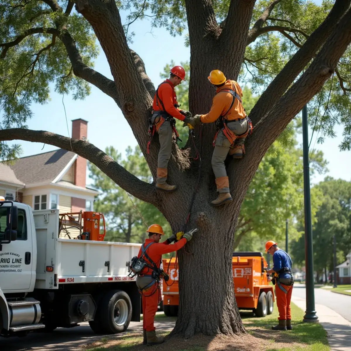 Rig Line Tree Service crew performing tree work in Pendleton, SC