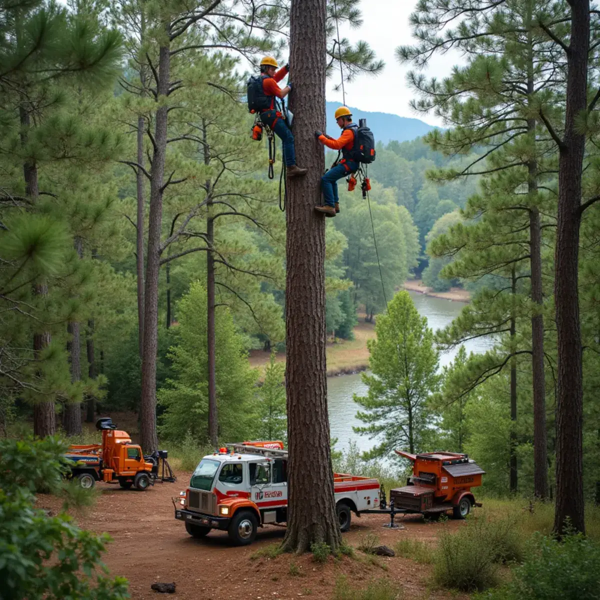 Rig Line Tree Service crew performing tree work in Powdersville, SC