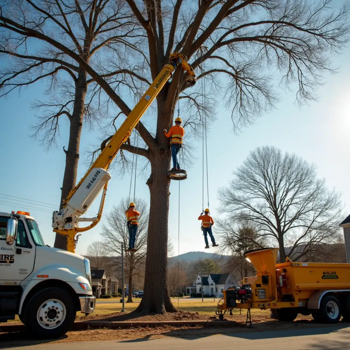 Rig Line Tree Service crew performing tree work in Simpsonville, SC