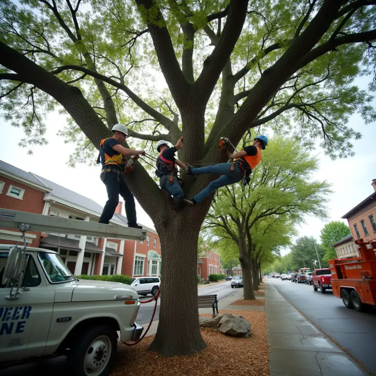 Rig Line Tree Service crew performing tree work in Spartanburg, SC