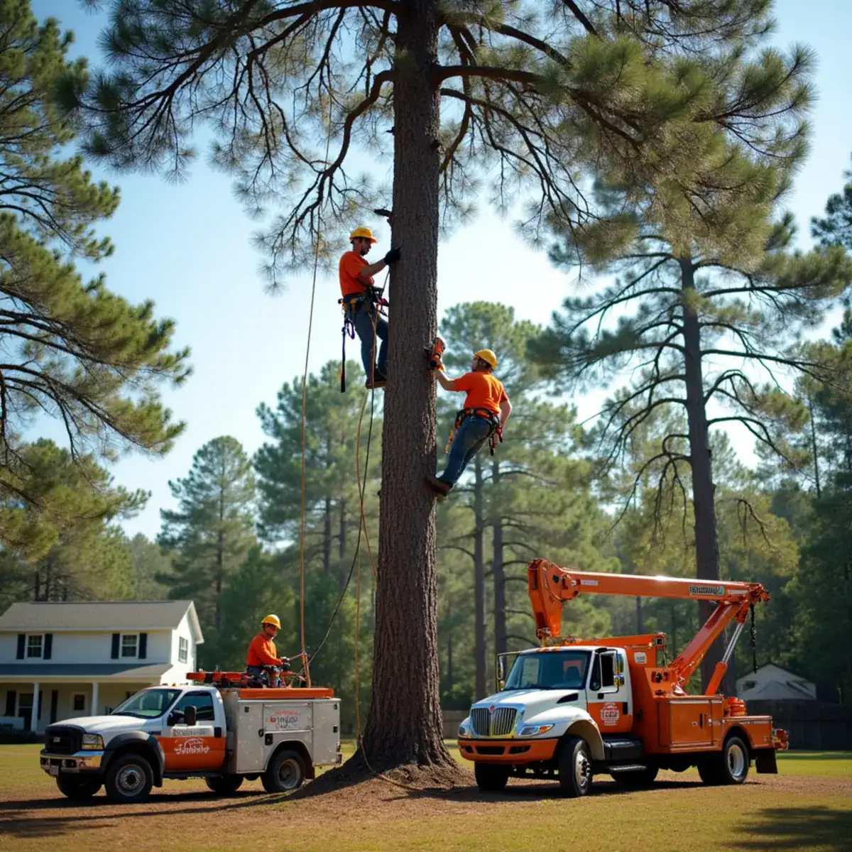 Rig Line Tree Service crew performing tree work in Sumter, SC