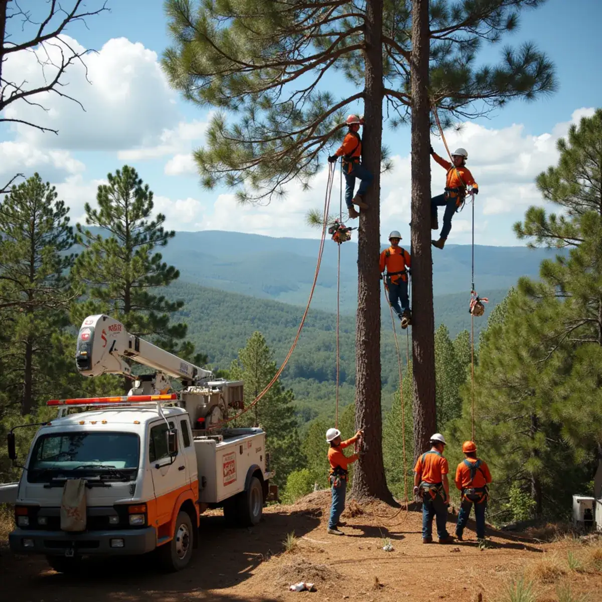 Rig Line Tree Service crew performing tree work in Sunset, SC
