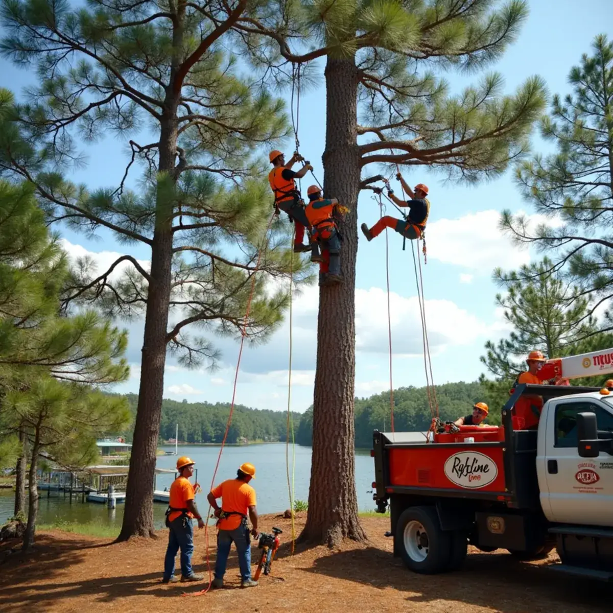 Rig Line Tree Service crew performing tree work in Tega Cay, SC