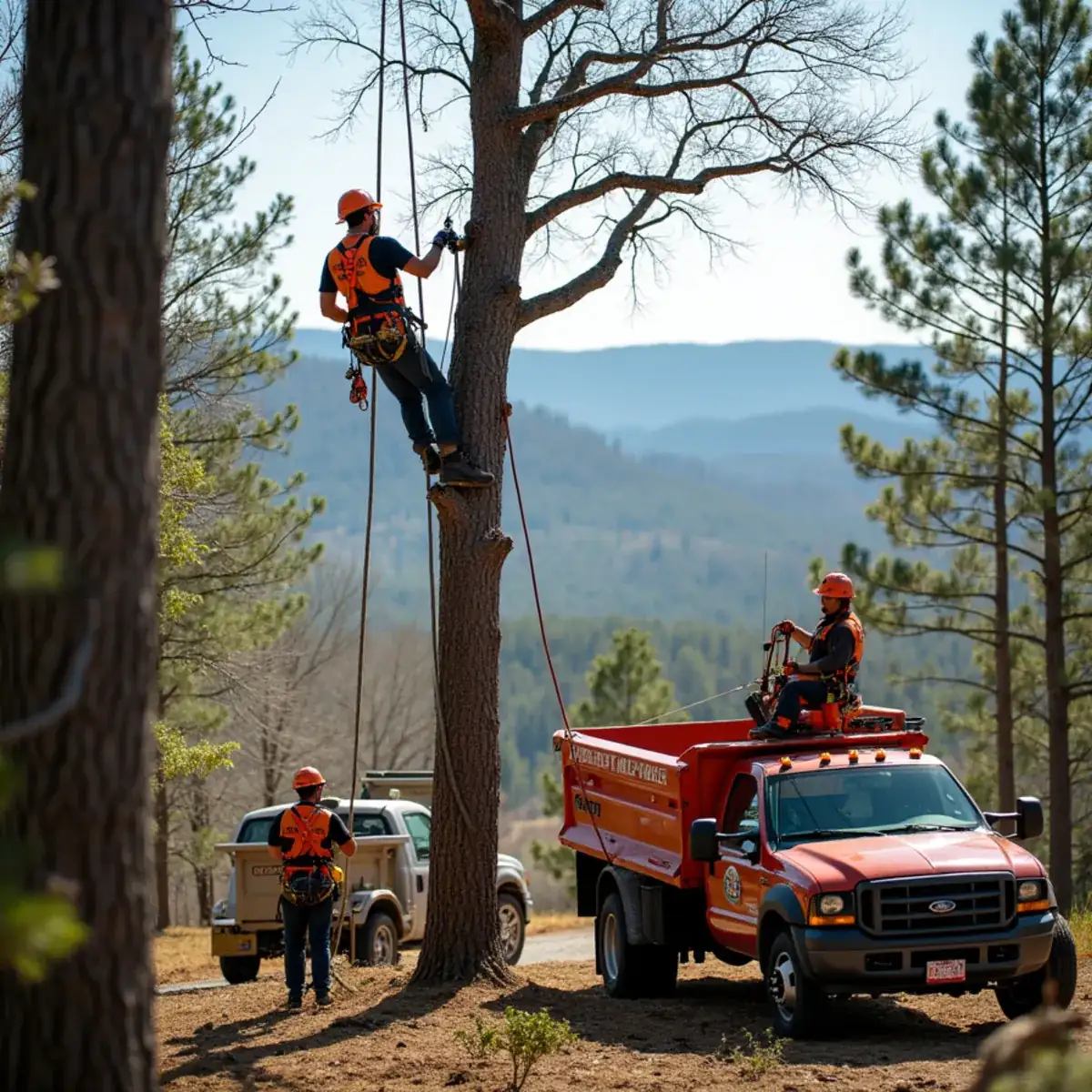 Rig Line Tree Service crew performing tree work in Toxaway, SC